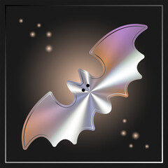 Holographic Halloween Bat Sticker