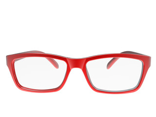 red glasses isolated on white