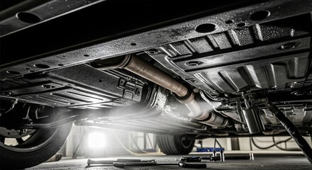 Automotive Undercoating: Car Chassis Frame with Rust Protection