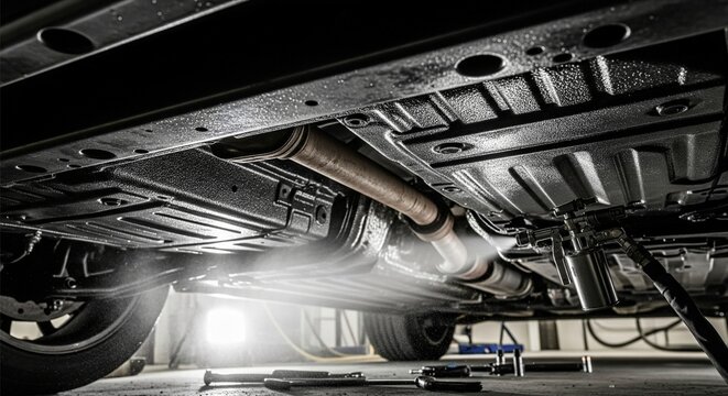 Automotive Undercoating: Car Chassis Frame with Rust Protection