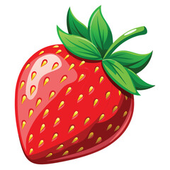 Strawberry with Leaves and Seeds