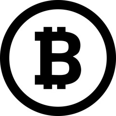 Bitcoin digital currency coin icon symbol. Popular international currency sign isolated on transparent background. Bitcoin money coin sign. Vector illustration.