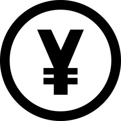 Yen currency coin icon symbol. Popular international currency sign isolated on transparent background. Japanese yen money coin sign. Vector illustration.