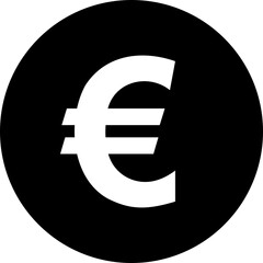 Euro currency coin icon symbol. Popular international currency sign isolated on transparent background. Euro money coin sign. Vector illustration.