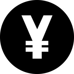 Yen currency coin icon symbol. Popular international currency sign isolated on transparent background. Japanese yen money coin sign. Vector illustration.