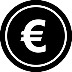 Euro currency coin icon symbol. Popular international currency sign isolated on transparent background. Euro money coin sign. Vector illustration.
