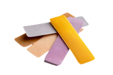 Colorful Textured Rectangular Objects with Dot Patterns on Transparent Background