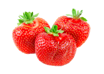 Beautiful ripe strawberry isolated on transparent background. PNG format
