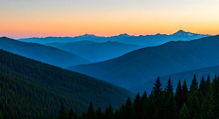Obraz premium Distant mountains fading into the horizon.jpg