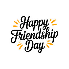 Happy Friendship Day Handwritten Font Design