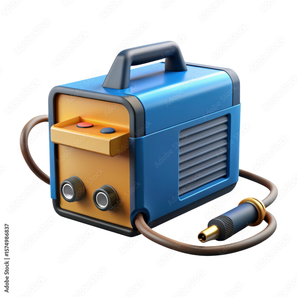 Poster professional welding machine in high quality 3d render isolated on background for microstock platfor