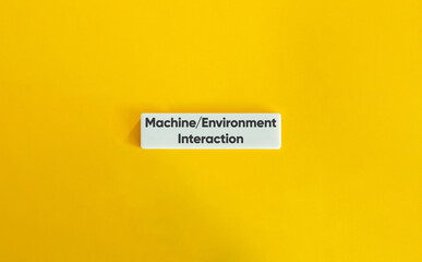 Machine Environment Interaction Concept on Minimal Yellow Tile Background