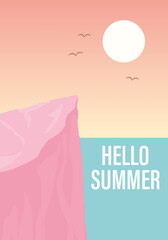 Flat image. Recreation and summer vacation concept. Perfect for a summer sale post or banner.
