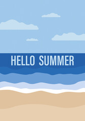 Flat image. Recreation and summer vacation concept. Perfect for a summer sale post or banner.