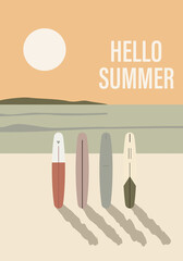 Flat image. Recreation and summer vacation concept. Perfect for a summer sale post or banner.