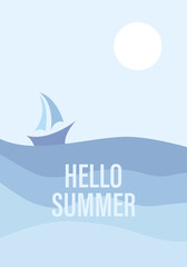 Flat image. Recreation and summer vacation concept. Perfect for a summer sale post or banner.