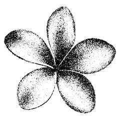 Flower with retro photocopy stipple effect, for grunge punk y2k collage design. Vector illustration in vintage halftone brutalist design for banner or poster	
