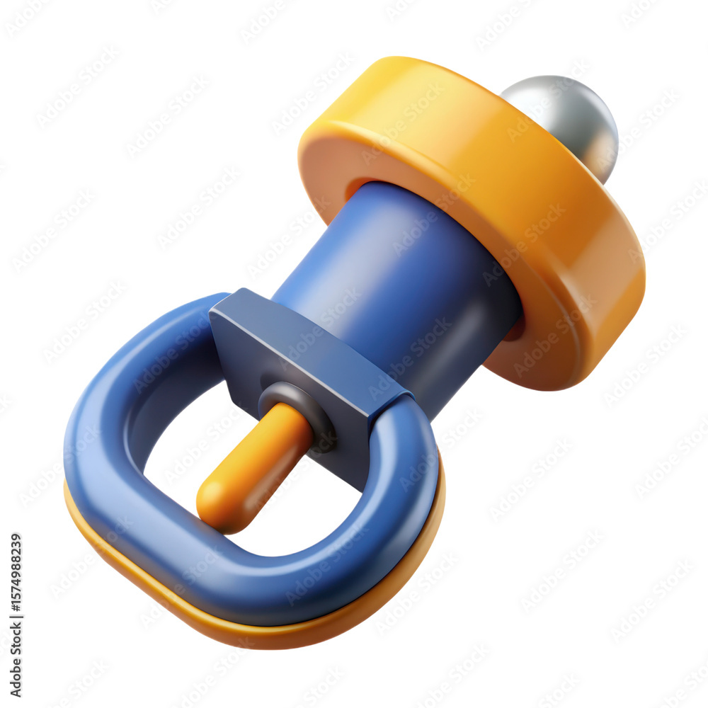 Poster blue and yellow abstract 3d object isolated on white background high quality rendering for creative 
