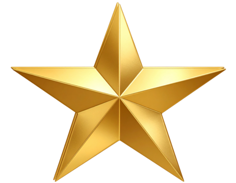 gold star isolated, transparent png background