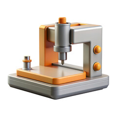 High quality 3d printer model isolated on white background for industrial design and manufacturing processes with modern technology and precision engineering equipment