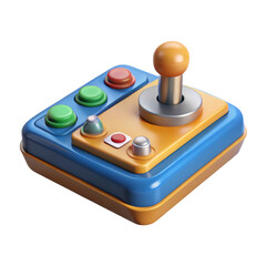 High quality 3d render of retro game controller isolated on white background gaming nostalgia and entertainment