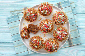 banana bread oat muffins with christmas sprinkles