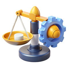 Justice system and gear balance high quality 3d isolated on white background legal technology concept
