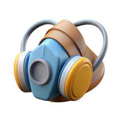 Colorful and clean gas mask concept with high quality 3d rendering isolated on white background