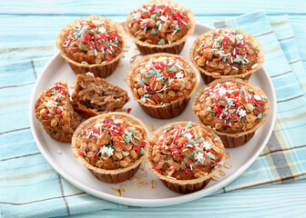 banana bread oat muffins with christmas sprinkles