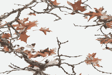 Camouflage seamless pattern. Forest real tree camouflage design. Hunting camouflage.
