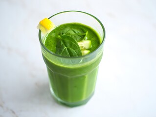 Refreshing Green Smoothie Packed with Nutrient Rich Leafy Greens and Healthy Ingredients for a Vibrant Lifestyle Boost