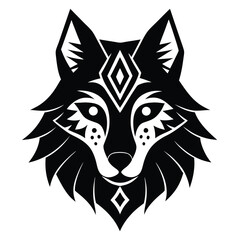 Sacred Tribal Wolf Head Logo | Spiritual Alpha Beast Symbol Design
