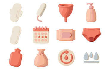 Feminine hygiene essentials: menstrual products and care items display