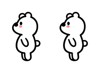 Obraz premium Doodle style Icon of cute featuring bear in simple minimalistic design