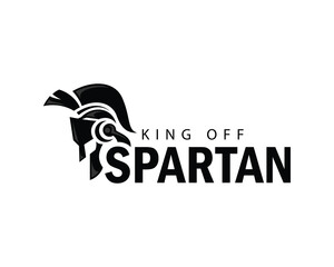 spartan logo creative helmet fighter strong design concept