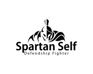 spartan logo creative helmet fighter strong design concept