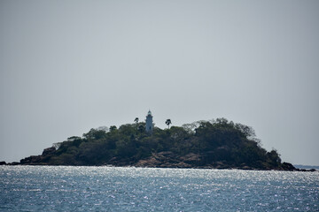 Lighthouse at Marble Beach, Trincomalee, Sri Lanka.