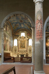 Interior of the Cappella di Sant Agostino with frescoes by Amico Aspertini and decorated vault,...