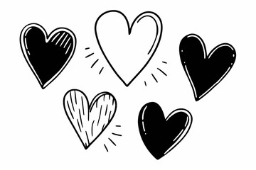 Charming hand drawn heart collection for romantic designs