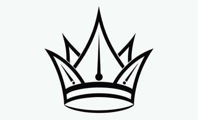 Crown silhouette, black crown icons, royal tiara shape, black silhouettes of crowns isolated on a white background