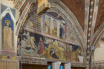 Fresco cycle on the arch wall of the Oratory of the Crucifix in the Basilica of Saint Clare,...