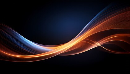 Fototapeta premium elegant waves of light flowing seamlessly creating a sense of motion and tranquility against a dark backdrop