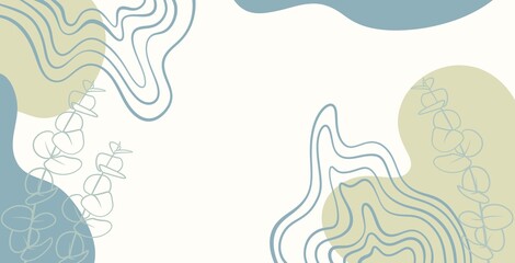 This abstract design showcases blue and green shades with dynamic waves and lavender accents. Perfect for nature-inspired art, eco-friendly ads, or creative displays, the white space is versatile.