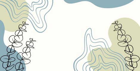 An abstract background with soft blue and pink tones, featuring wavy patterns and lavender. Suitable for feminine branding, wedding themes, or calm designs, the white area adds flexibility.