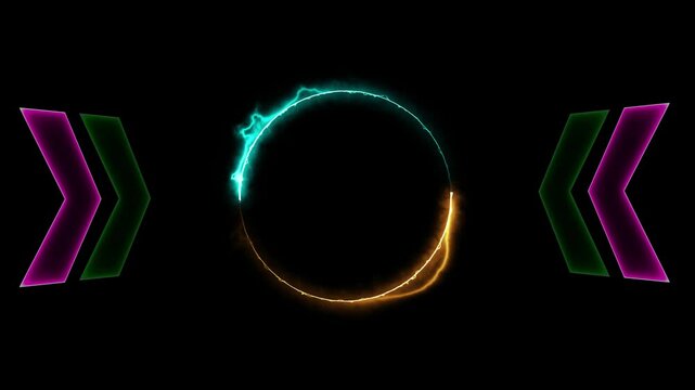 4K Futuristic Neon Portal & Arrows Loop Background For Intros and Outros