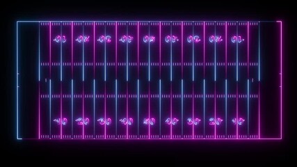 American Football court  icon animation on black background. futuristic digital icon video of a high-tech American Football   court . - Powered by Adobe