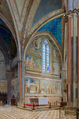 Fresco cycle of the life of Saint Nicholas in the right transept of the Upper Church of San...