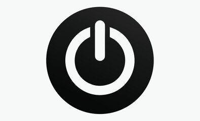 Power button icon, on off symbol, flat vector design, Power on or turn power off flat icon for apps and website, isolated on white
