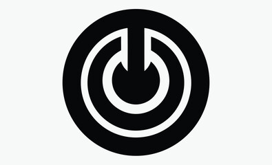 Power button icon, on off symbol, flat vector design, Power on or turn power off flat icon for apps and website, isolated on white