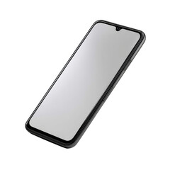 Modern smartphone with a blank screen isolated on transparent background